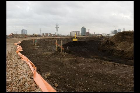 Excavation of Olympic Stadium site